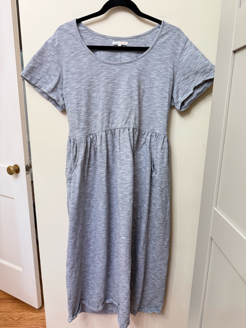 Natural by Known Supply XL Heather Grey Short Sleeve Midi Dress Organic Cotton